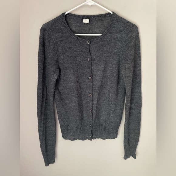 J. Crew Gray Alpaca and Wool Blend Button Down Cardigan Size Medium - Picture 1 of 8